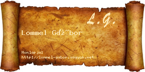 Lommel Gábor névjegykártya